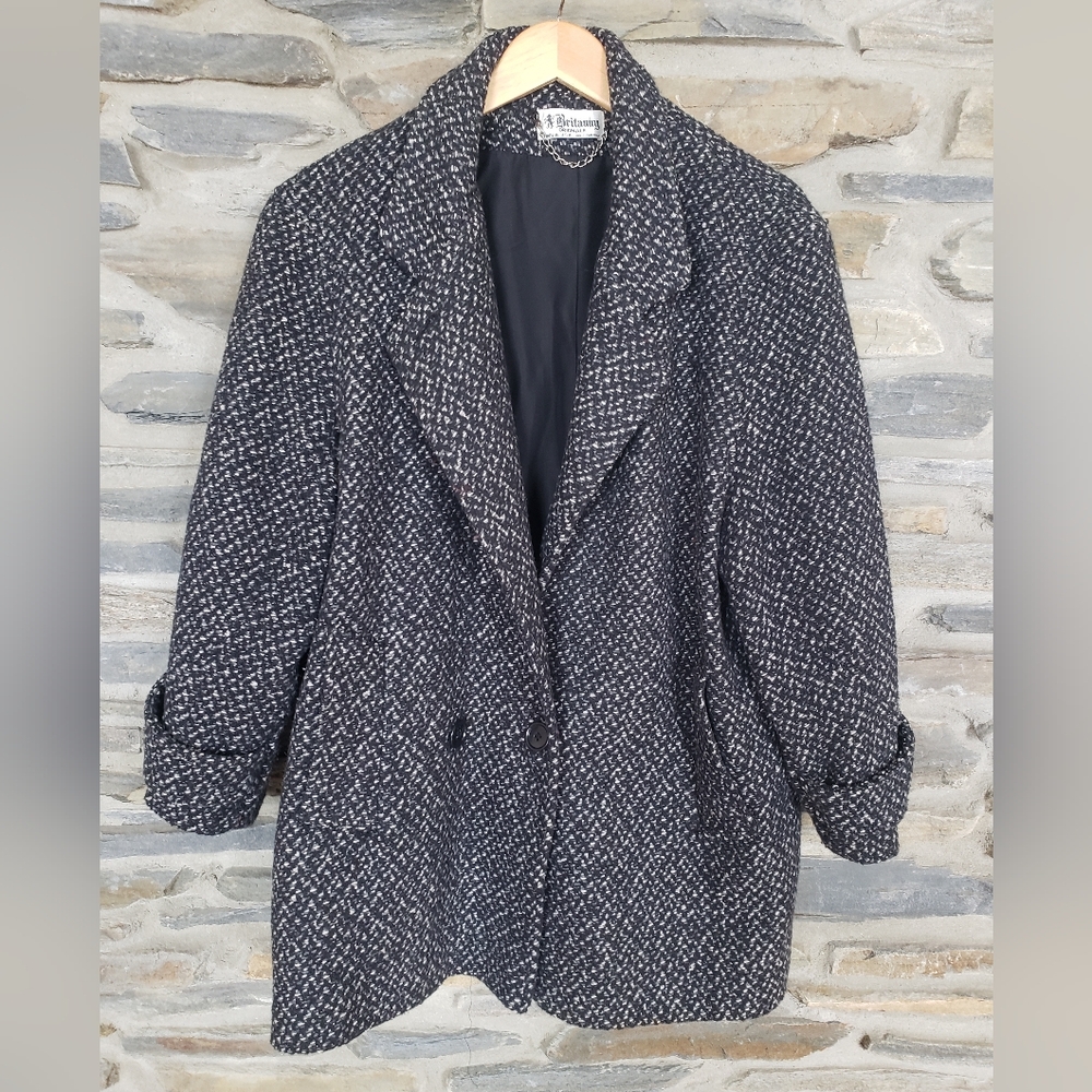 Britanny Originals Coat Speckled Gray Black White Small/Medium